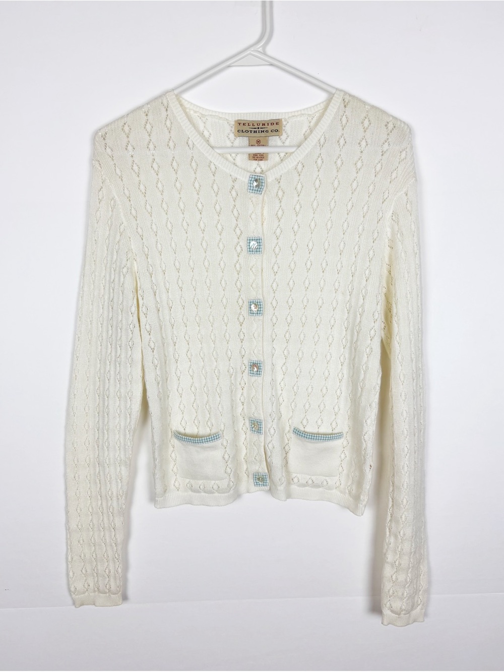 Telluride Knit Cardigan Size Medium Cream
Cottagecore Coquette Sweater Pocket